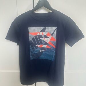 Nike Kids Navy and Orange Graphic Tee
